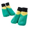 4 Pcs Dog Knitted Socks Pet Leg Socks Teddy Small Dog Waterproof Coated Socks Scratch Proof Protective Socks, Green Yellow 4#