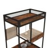 Hidden Cat Litter Box Enclosures with Cat Tree Tower, Cat Furniture with Scratching Pads and Large Storage Space, Industrial Cat Cabinet with Shelves