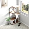 Cat Tree Tower for Indoor Cat, Cat Tower House with Scratcher Post, Cat Tree Condo with Scratching Pads, Cat Furniture with Resting Bed