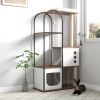 Cat Tree Tower for Indoor Cat, Cat Tower House with Scratcher Post, Cat Tree Condo with Scratching Pads, Cat Furniture with Resting Bed