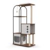 Cat Tree Tower for Indoor Cat, Cat Tower House with Scratcher Post, Cat Tree Condo with Scratching Pads, Cat Furniture with Resting Bed