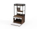 Hidden Cat Litter Box Enclosures with Cat Tree Tower, Cat Furniture with Scratching Pads and Large Storage Space, Industrial Cat Cabinet with Shelves