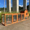 122"Large Wooden Chicken Coop,Outdoor Hen House with Nest Box,Wire Fence Poultry Cage