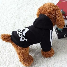 Two Legged Cotton Warm Dog Hoodie (Color: Black, size: 2XL)