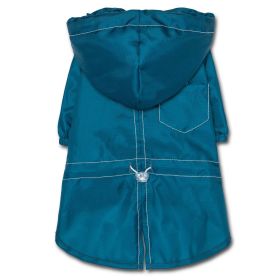 Touchdog Split-Vent Designer Waterproof Dog Raincoat (Color: Blue, size: X-Large)