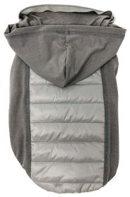 Pet Life 'Apex' Lightweight Hybrid 4-Season Stretch and Quick-Dry Dog Coat w/ Pop out Hood (Color: grey, size: X-Large)