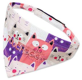 Touchdog 'Head-Popper' Fashion Designer Printed Velcro Dog Bandana (Color: Pink / Purple, size: large)