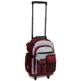 Unisex Deluxe Backpack On Wheels 13.5"x 18.5"x 7" (actual_color: burgundy)